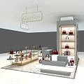 Cree Kree Store Interior With Red And Black Handbags On Display Shelves And Counter