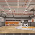 Indoor Basketball Court Basketball Hall 3d model