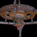 Futuristic Space Station Structure With Orbital Rings And Cosmic Metallic Design Elements 3d model