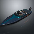 Sleek ThunderCat Speedboat In Blue Black With Streamlined Design And Seats