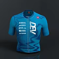 Blue Cycling Jersey With JP Logo Ferrari Brand And Short Sleeve Design