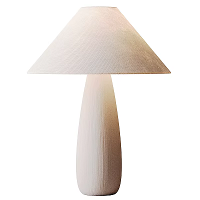 Elegant Modern Floor Lamp With Light Fabric Shade And Textured White Base 3d model