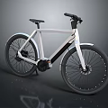 Sleek Modern Electric Bicycle With White Frame Black Handlebars And Black Seat