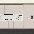Modern Kitchen Interior With Light Colored Cabinets Marble Countertop And Integrated Appliances