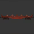 Red Freight Train Cars With Multiple Open Top Hoppers On Gray Surface