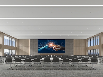 Multi-function hall, report hall, large conference room 3d model