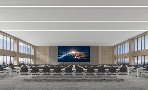 Multi-function hall, report hall, large conference room 3d model