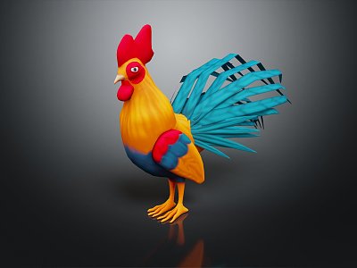 Modern Cartoon Chicken Cartoon Character Cock Toy Chicken 3d model