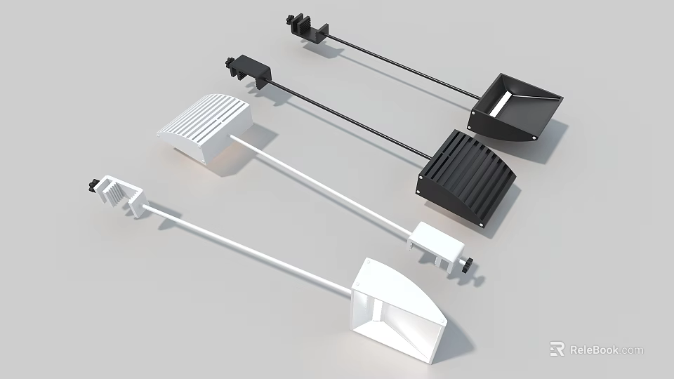 Stylish Modern Wall Lamps Featuring White Black Colors And Different Contemporary Sleek Designs 3d model 