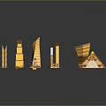3D Model Egyptian Architecture Collection With Pyramids Obelisks Temples And Various Building Elements 3d model