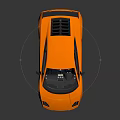 Orange Modern Sports Car With Black Rear Spoiler Two Door Design And Black Alloy Wheels