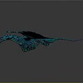 Game Movie Character Blue Bird With Black Patterns And Spread Wings Red Beak