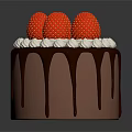 Delicious Chocolate Cake Topped With Fresh Strawberries Whipped Cream And Chocolate Drizzle On Sides