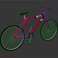 Red Bicycle With Black Seat Handlebar White Wheel Spokes And Orange White Frame Stripes