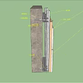 Building Component Sectional View With Insulation Layer Keel And Decorative Panel 3d model
