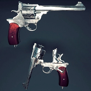 Pistol Revolver 3d model