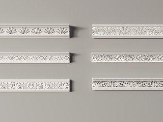 Jane Europe plaster line carved lines decorative lines 3d model