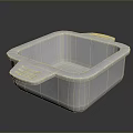 Practical White Square Plastic Storage Container With Handle For Daily Use 3d model