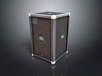 HEL High Quality Black Square Desktop Computer Speaker With Metal Frame And Grid Design 3d model