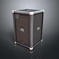 HEL High Quality Black Square Desktop Computer Speaker With Metal Frame And Grid Design 3d model