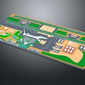 Commercial Street Layout Plan With Buildings Green Spaces And Road Networks