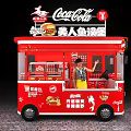 Red Coca Cola Themed Food Truck Selling Mermaid Burger And Drinks