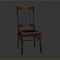 Classic Wooden Accent Chair with Vertical Slat Back and Red Cushion Seat