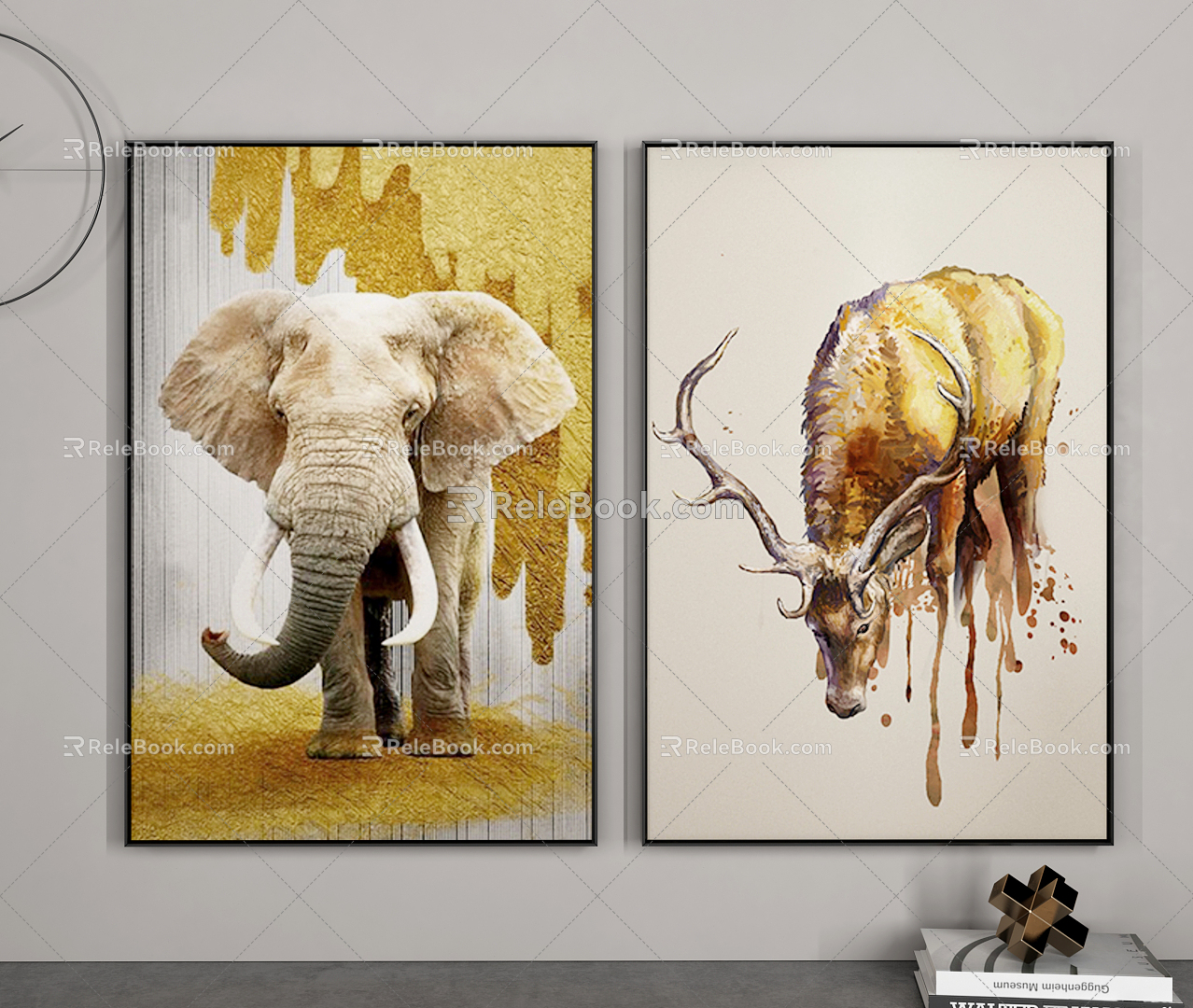 Modern Animal Painting Elephant Abstract Decorative Painting 3d model