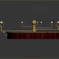 Exquisite Decorative Ornament Set With Circular Wooden Striped Base And Metal Decorations