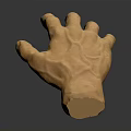 Detailed Textured Yellow Hand Model With Realistic Skin Features Against Dark Background