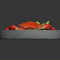 Fresh Red Crab Cooked in a Pot with Green Vegetables and Delicious Broth