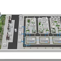 Detailed Sand Table Model With Wind Turbines Power Facilities And Buildings Layout Design