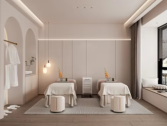 Modern Beauty SPA Room Beauty Bed Beauty Stool Basin Cabinet 3d model
