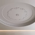 Elegant Circular Decorative Ceiling With Ornate Rosette Molding And Ambient Lighting 3d model