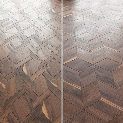 Wooden Flooring With Different Geometric Patterns 3d model Wooden Flooring With Different Geometric Patterns 3d model