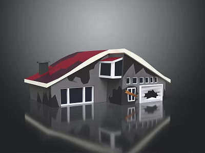 Modern cartoon house 3d model Modern cartoon house 3d model