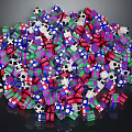Colorful Dice Household Items Arranged Into Heart Shape Decorative Design