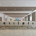 Modern Spacious Conference Room With White Chairs Long Table And Large Bright Windows