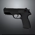 Modern Black Handgun Design With Matte Finish Textured Grip And Trigger 3d model