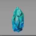 Turquoise Blue Geometric Crystal Sculpture With Angular Facets And Glossy Surface