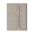 Neutral Tone Decorative Panels With Linen Texture Geometric Curved Rectangular Shapes Modern Wall Decor