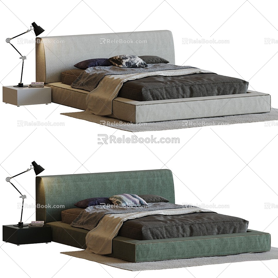 Modern Other Bed Bedside Table Desktop Sheet Carpet 3d model