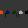 Modern Various Colored Chairs With Metal Legs On Grey Reflective Floor