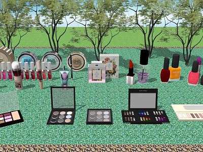 Modern cosmetics cosmetic accessories 3d model