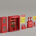 Modern fire fighting equipment fire hydrant fire extinguisher fire extinguisher box miniature fire station 3d model