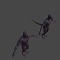 Game Movie Character Lizard Humanoid 3D Model With Gray Skin Yellow Eyes And Standing Pose