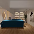 Modern Beauty Salon Interior Design With Wooden Floors Shelves Beauty Products Plant And Workstation