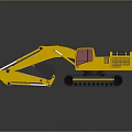 Detailed Yellow Construction Excavator With Tracked Undercarriage And Front Bucket