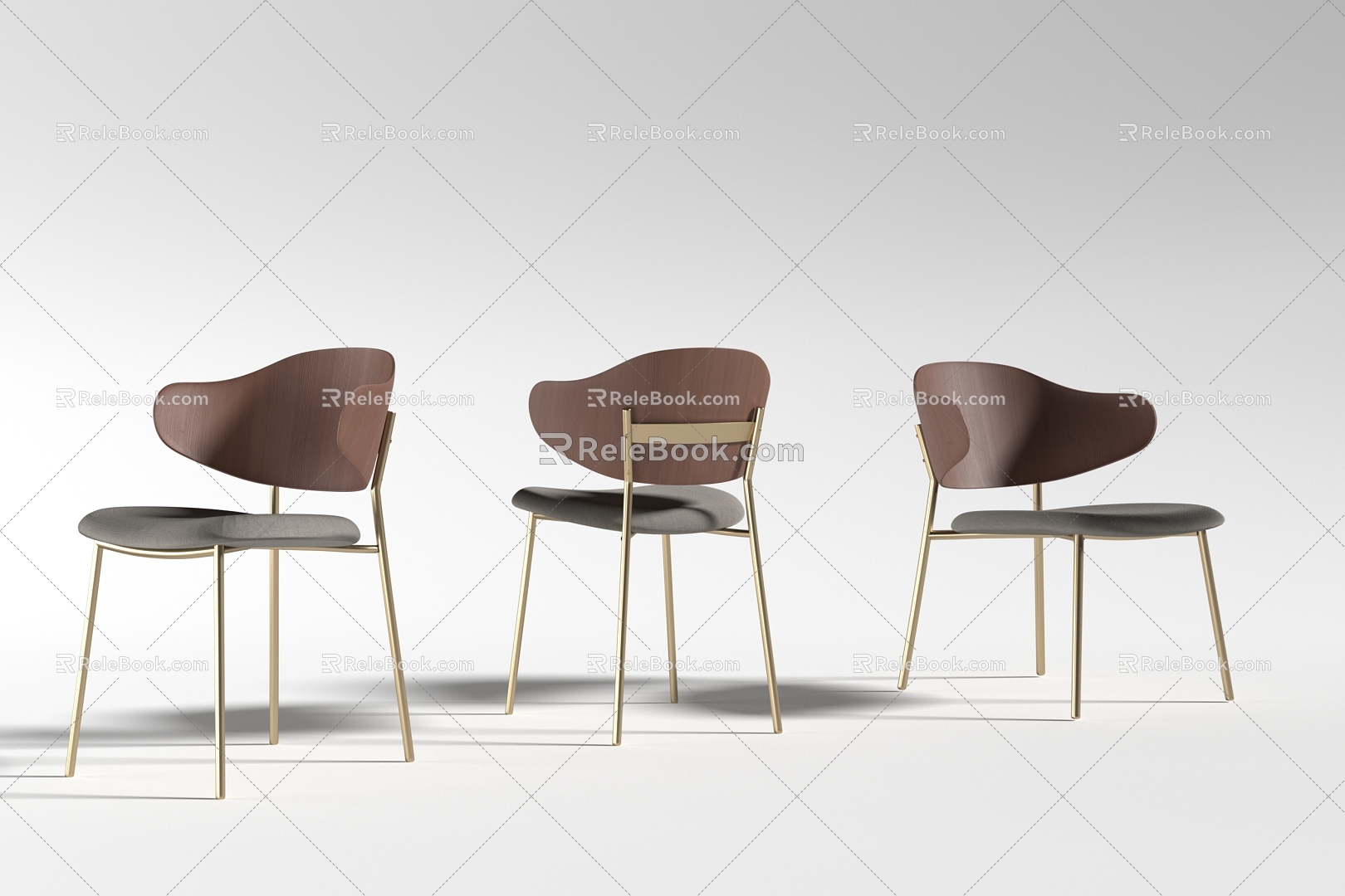 Nordic Solid Wood Chair Modern Chair Vintage Leisure Chair 3d model