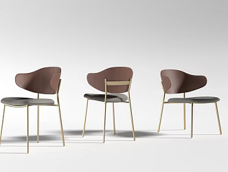 Nordic Solid Wood Chair Modern Chair Vintage Leisure Chair 3d model
